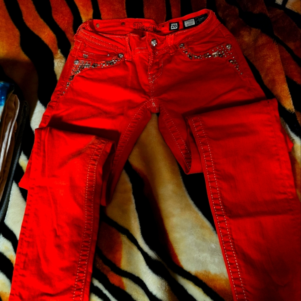 Size 26 MISS ME RED SKINNY